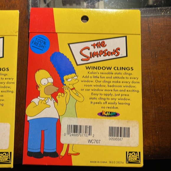The SIMPSONS 2000 Air Freshener & 2002 The SIMPSONS Window Clings VTG VHTF 🔥🔥 - Picture 5 of 6